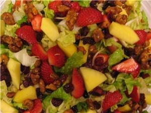 1132 Cafe & Catering, Honolulu — The 1132 SALAD with strawberries, mango, glazed walnuts and cranberries