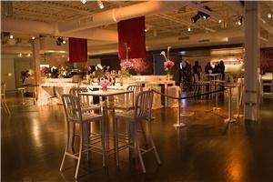 Ballroom, The Loading Dock, Stamford — Modern event venue... private corporate events and celebrations... go very simple and clean and understated or super creative and design your dream environment here. elegant lines frame this 17,000 sq ft space.... slide the modern deep stained hardwood partition closed to separate or use smaller parts of the layout. 

The Loading Dock offers a full commercial kitchen that reflects the pristine condition in which it is maintained. Nestled behind the sanctuary is a game stocked arcade with custom furniture created to fit this designers dreamland of a space. Space is currently accepting dates through 2011.