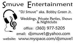 Smuve Entertainment, Vancouver — Business card