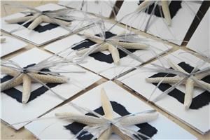 Moore Creative, Saint Petersburg — Beach Chic Invitation with Navy Handmade Paper with Starfish Embellishment