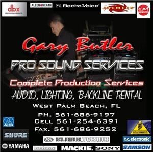 Gary Butler Pro Sound Services, West Palm Beach — Gary Butler Pro Sound Services.