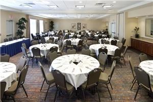 Meeting Room A, B and C, Hilton Garden Inn Rockford, Rockford — Banquets for upto 240 guests. Complimentary decor and hard wood dance floor also available. Flexible meeting set ups for a maximum of 150 guests. Wireless internet, drop down screen, note pads, pens, mints, and water service included. Onsite Catering available.