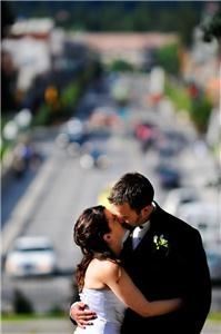 Naked Eye Photography by Owen Law - Sherwood Park Wedding Photographers, Sherwood Park — Jeff & Pam are on top of the world on their special day - or at least the beautiful city of Banff, Alberta!