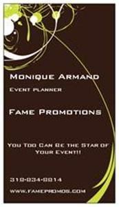 Fame Promotions, Shreveport — Qualified and Experienced Event Planner. No Event Too Big or Too Small for Fame Promotions to handle. Remember: You Too Can Be the Star of Your Event!!