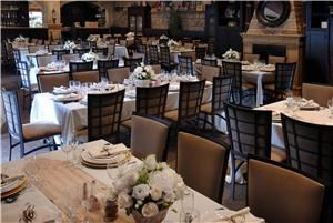 Party Area, Romano Classic Italian Causine, Woodbridge — The dining room seats 150 for sit down dinner,125 seats with the dance floor in use.
