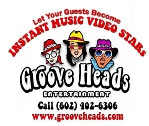 Groove Heads Entertainment, Mesa — Let your guest be the main attraction by letting us make them on-the-spot MUSIC VIDEO STARS that everyone sees and all participants take home!  A great memory that will also promote you long after the event! 

We use green screen technology (similar to the movies) to superimposes participants’ heads on professional dancer’s bodies with the original artist’s music- BEST PART – We Have the Talent Covered! 

All shows are created live and on-the-spot and all participants receive a souvenir DVD as soon as they finish their show.  We also print your promotional message, logo or whatever you want on each take home DVD.  Each show runs 90 seconds long so your guest will enjoy a new one every few minutes.  

Need A/V Production, Roaming Video or Photography? Call Us!