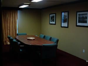 Board Room, Plaza Hotel Carowinds, Fort Mill — The Board Room is effective for small gatherings that may need the change from an everyday setting with privacy and functionality.