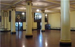 Ballroom, The Freemasons Hall, Fort Wayne — Ballroom with seating for 325 plus mezzanine overlooking ballroom adding 180 extra seats.  Great location for weddings parties.  On site parking plus two parking garages next door.