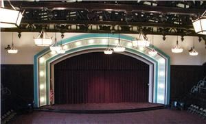 Grand Theater, The Freemasons Hall, Fort Wayne — Grand Theater room with stage, pipe organ and exquisitely hand carved beams.  Seating for up to 525 people.