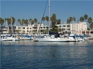 Marina Del Rey Hotel, Marina del Rey — View from the water and marina.