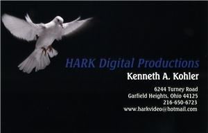Hark Digital Productions, Cleveland — Experience
•	Over 10 Years in the Broadcast Industry

    High Definition / Standard Video Production
•	All Sony Digital Equipment used
•	Wireless Microphones
•	Shotgun Microphones

    Video Editing
•	Adobe Premiere Pro 2.0 software
•	99 Separate Video and  Audio Tracks
•	Over 85 Video Effects Templates
•	Titles, Graphics, Rolls, Crawls
•	NTSC / PAL
•	American/European Formats

Digital Juice HD Motion Graphics & Sound Library
•	12 volumes, Over 220 HD Motion Graphics
•	33 CD’s of broadcast quality background music, Over 1,100 tracks
•	Over 190 wedding graphics	
•	www.digitaljuice.com

    Photo Scanning
•	Adobe Photoshop
•	48 Bit Color
•	1200-2400 DPI Resolution
•	Photo Montages

        DVD Authoring
•	Full Video Menu

    Tape to DVD Transfers
•	VHS to DVD
•	Digital Video Tape to DVD
•	35mm Negatives to CD

    Photography
•	Sony 16:9 wide screen            
•	High Definition
•	8.1 megapixels and 15x zoom