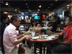 Banquet Room, LA Bella Pizza and Cafe Games, Chula Vista — Your First Big Banquet Table is Free! A request for more than 15 guests will require a $10 cover fee, for each additional "15 seat table" at The La Bella Café, where you may reserve up to 75 guests.  At the Original La Bella Pizza the private banquet rooms seat 50 guests, a $30, non-refundable, per room cover fee will apply. For exclusive use of the private banquet area, just combine all 3 rooms, limited to 150 guests. Please contact our Event Planner for any special requirements