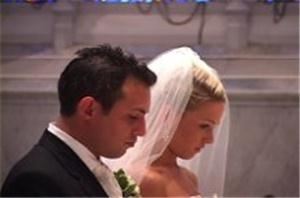 That Video Guy/Allan Goldberg, Rockville — Catherine and Richie prepare to say their vows at St. Thomas Church at Villanova University.