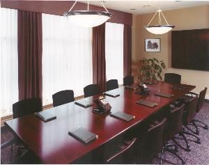 The Marquee Board Room, The Parker Inn, Schenectady — Our Marquee Board Room is perfect for a small meeting or dinner. It Seats up to 14 and looks over the historic Proctor's Theatre Marquee.