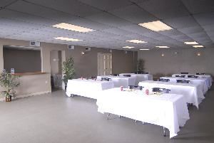 Pelican Room & Marina Pavilion, Chalmette — The Pelican Room arranged for a typical business conference or class.  Drinks, light breakfast and box lunches are available on-site.