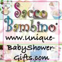 Unique BabyShower Gifts/Sacco Bambino, LLC, Las Vegas — Unique baby shower gifts and baby shower event planning ideas. Complete line of baby shower gifts, baby shower invitations, favors, decorations, games, prizes and much more! Home of Sacco Bambino®, unique baby gifts in a bag and Sacco Bambino® nursery wall art.