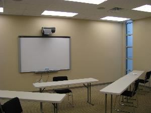 The Training Room, OneREALTOR®Center, Tyler — The Training room is private and high tech.  Free Wi-Fi, SMART board and training tables can offer your business event everything you are looking for.  Seating can be theatre style (50); classroom style (35) or  60" rounds for your next small banquet (32).