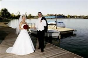 Catamaran Boat, Val Vista Lakes, Gilbert