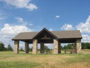 Ball Diamond & Shane's Place Picnic Pavilion, Camp Loughridge, Tulsa — The Ball Diamond softball/baseball field