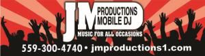 JM Productions Mobile DJ, Fresno — JM Productions 559-300-4740 is an exclusive mobile DJ company in California. JM Productions known for exceptional service. We handle and execute each event ourselves, thus making sure that you receive high quality service, personal attention and our passion for perfection! With a music library of more than 40 genres and a remarkable ability to understand the crowd, we create an upbeat, fun, and exciting atmosphere for friends, family and guests. We have outstanding planning and organizing skills. We consistently meet the expectations of our high-end private and corporate clients. 

Whether your function is a wedding, private party or corporate event, we're the experts!

Call us for the ultimate experience in disc jockey entertainment! Call now to check availability and book your event at 559-300-4740, or by email at: jeffsantiago@hotmail.com