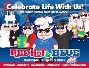 Red Hot & Blue - Cherry Hill, Cherry Hill — Red Hot and Blue Catering serving the Washington DC area since 1988. Authentic Hickory-smoked Memphis-style Barbeque, Ribs, Chicken, Beef Brisket, Seafood, Wraps, Salads and Sandwiches.