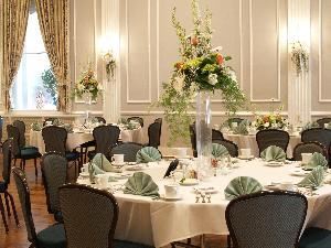 Dinner Buffet, Meeting House Grand Ballroom, Plymouth — Florists will love the decorating options available.