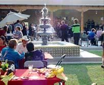 Salon Ortega Patio, National Hispanic Cultural Center, Albuquerque — The restaurant patio provides a large area for sit-down dinners and plenty of room for mingling. Its proximity to the restaurant makes it a perfect location for wedding receptions, birthdays, or larger social gatherings