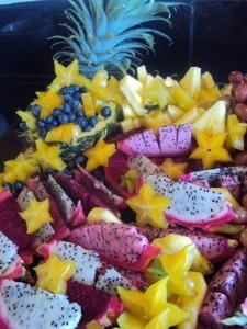 Color Catering, Captain Cook — Our Seasonal Tropical Fruit Platter with Dragon fruit, Star fruit and Pineapple