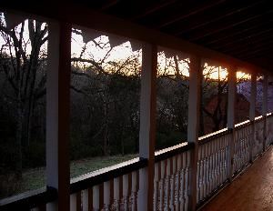 Sleepy Hollow Veranda, Sleepy Hollow, Clemson — 50 x 12 plus 30 x 12 Veranda overlooking back field and J. C. Stribing Historic Barn.  Entrance from house and side yard.  Great for small wedding, reception, bridesmaid luncheon, etc.

Patio Heater available for Winter warmth and Fans for Summer comfort.