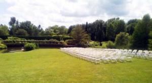 Lake Lawn, Toledo Botanical Garden, Toledo — Lake Lawn:
This area is nestled between Crosby Lake, our annual garden display, and our dahlia garden. A wedding held here will have delightful views all around. Fits 150 guests. $500
