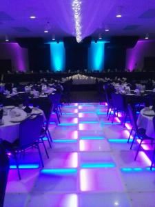 24x24 Dance Floor Rental, Any Event LED Dance Floor Rentals — LED Dance Floor with Up-Lights