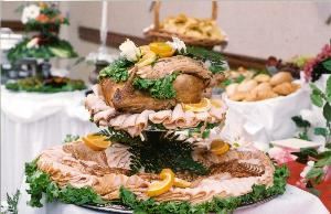 Chef's Preferred Wedding Menu Package, Affordable Catering, Tampa — Dazzle your guests with this attractive display of Smoked Zinfandel and Traditional Turkey.