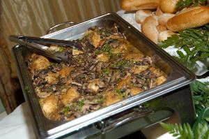 The Formal Inclusive Wedding Menu Package, Affordable Catering, Tampa — Our stuffed Chicken Marsala is a delectable twist on the classic, stuffed with Sauteed Mushrooms and finished with a rich Marsala Wine and Mozzarella Cheese.