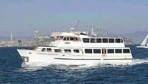 Commodore Hornblower, Hornblower Cruises & Events, San Francisco — With exotic hardwood and brass, this beauty's a classic. Commodore Hornblower is a distinctive example of Hornblower's style. Her charm and grace are perfect for entertaining your group of 60 to 80 guests. Mahogany bars, large dance floor, panoramic views and her nautical decor provide the perfect ambiance for your party. The upper deck seating areas accommodates 8 tables of 6 guests while the lower deck holds plenty of room for additional guests and entertainment.