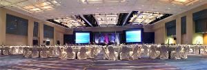 Entire Ballroom, Palm Beach County Convention Center, West Palm Beach — The Entire Ballroom at the Palm Beach County Convention Center is a beautiful location for a general session or banquet.  It can accomodate approximately 2000 people theater style and 1200 people for a banquet.