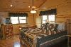 Luxury Blue Ridge Cabin Accommodations, Blue Ridge — King Log Master Bedroom Suite on Upper Level.