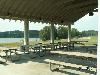 Holly Pavilion, Tribble Mill Park, Grayson — View from under the Holly Pavilion on Ozora Meadows at Tribble Mil Park.
