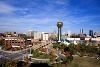 Four Points By Sheraton Knoxville Cumberland House Hotel, Knoxville — View of World's Fair Park and Downtown Knoxville from Park View Suite