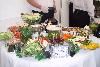 All OURS Catering, Charlotte — No matter the size of the reception, we create a beautiful display. This is OUR version of the "salad bar". A variety of crisp, fresh vegetables and additions for your guests to enjoy on their personally created salad. A great addition to a summer buffet.