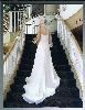 Wedding Area, Beach Walk Crystal Beach, Destin — Beach Walk Crystal Beach - Wedding, Bride on Indoor Stairs