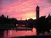 Roof Deck with Tent, Spokane Convention Center, Spokane — Sunset view from the Roof Deck