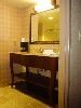 Hampton Inn & Suites Herndon/Reston, Herndon — Baths are well light and spacious with granit counter tops and extra shelfs for storage.  Showers have a WaterPik showerhead and curved shower rod that allows more light and space in the shower.