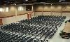 North Hall & South Hall, Sharonville Convention Center, Cincinnati — Exhibit Hall Set for Graduation Ceremony.