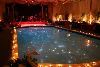Banquet Room, Hartland Mansion, Las Vegas — For this event, we placed 300 submergible lights
in the magnificent indoor pool at Hartland
Mansion for a stunning effect.