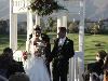 Clubhouse, Sierra Lakes Golf Club, Fontana — Wedding gazebo with backdrop of the surrounding mountains.