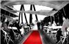 Outdoor Landing, Delta King Hotel, Sacramento — Ceremony out on the Landing patio with white sails covering and a beautiful view of the river - seats up to 250 people.