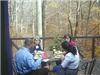 Meeting Oasis, Great Falls — Guests enjoy having lunch on the deck, surrounded by woods.  Although only 35 minutes from Washington, DC, one has the feeling of being in the countryside.