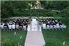 After Hours Entertainment, Simi Valley — Look at this beautiful wedding reception setup carefully.  Yes, there's a full-fledged sound system.  A nice-sounding, sound system to welcome the bride and the wedding party.  A microphone is there, for the officiant.  The bride and groom will be heard by their guests as they say "I do."

The best part, you can't even see the actual equipment!  We are masters of disguise and function.