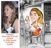 Caricature Party Artist, Suffern — Artist Philip Herman created a Paris Bistro scene on his paper-  (quikmats)then printed them to bring to the party.  Each guest was drawn into the scene.