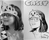 Caricature Party Artist, Suffern — This B&W drawing was done quickly on a tee shirt by Philip Herman. There were many kids to be drawn and this was a way to get all 45 done in the 3 hour time allowed for the party.